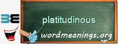 WordMeaning blackboard for platitudinous